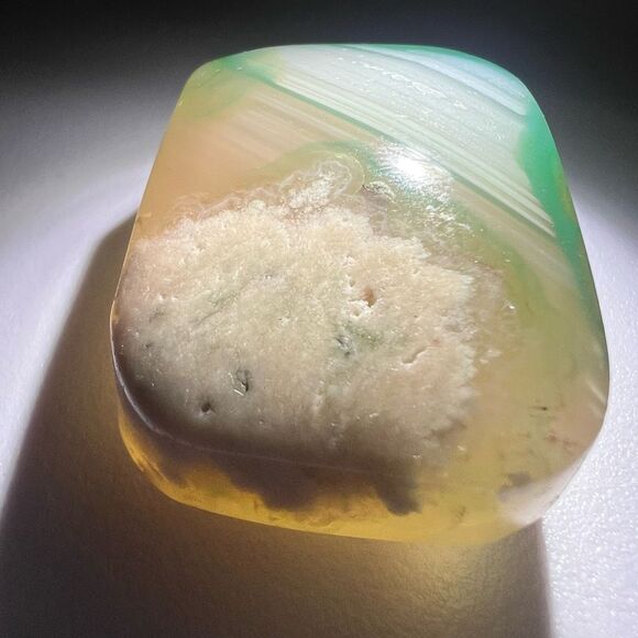 Green Flower Agate Crystal Palmstone (6) - Picture 4 of 10